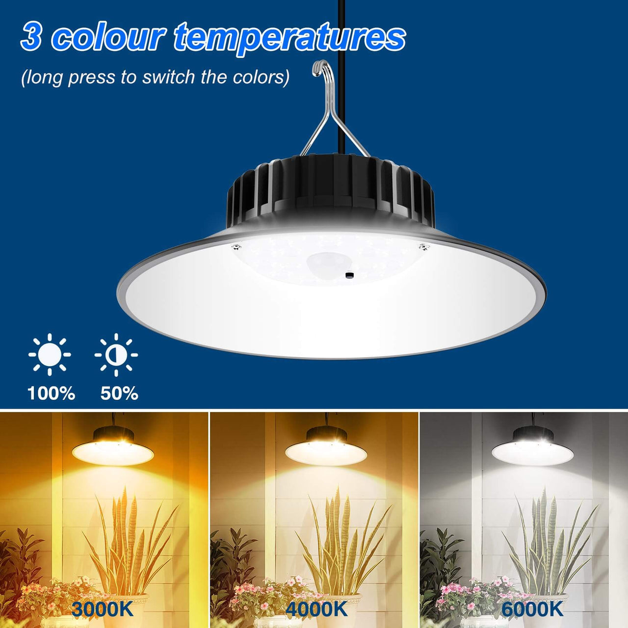 Solar Motion Shed Light Solar Outdoor Pendant Lights 3 Color